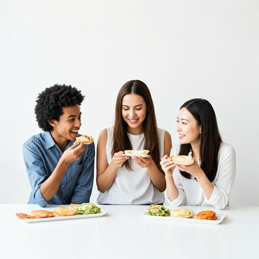 Friends enjoying a meal together